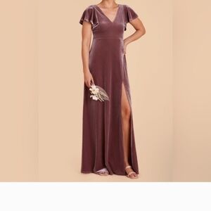 NWT Birdy Grey Mauve Velvet Hannah Maxi Dress